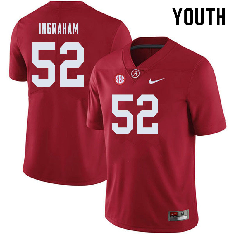 Youth #52 Braylen Ingraham Alabama Crimson Tide College Football Jerseys Sale-Crimson